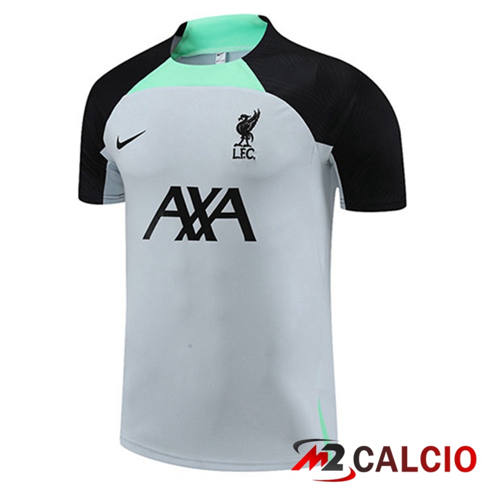 Maglie Calcio Personalizzate,Tute Calcio Squadre,Maglia Nazionale Italiana Calcio | T Shirt Allenamento FC Liverpool Grigio 2023/2024