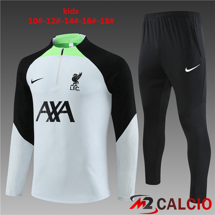 Maglie Calcio Personalizzate,Tute Calcio Squadre,Maglia Nazionale Italiana Calcio | Insieme Tuta Calcio FC Liverpool Bambino Grigio 2023/2024