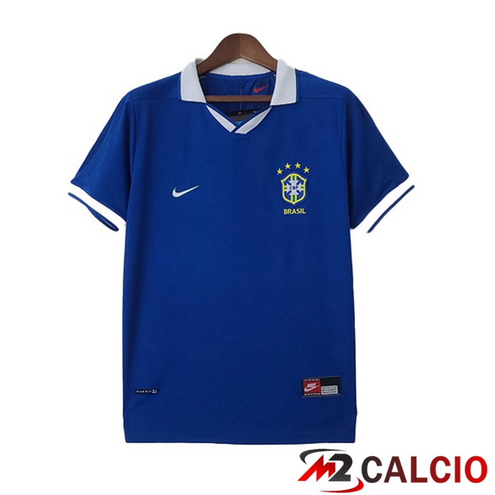 Maglie Calcio Personalizzate,Tute Calcio Squadre,Maglia Nazionale Italiana Calcio | Maglie Calcio Brasile Retro Seconda Blu 1997