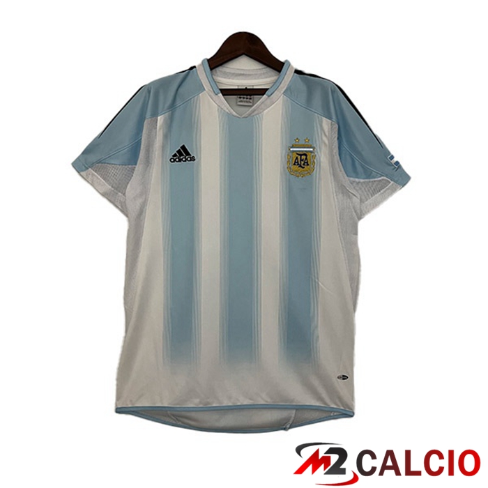Maglie Calcio Personalizzate,Tute Calcio Squadre,Maglia Nazionale Italiana Calcio | Maglie Calcio Argentina Retro Prima Blu Bianco 2004-2005