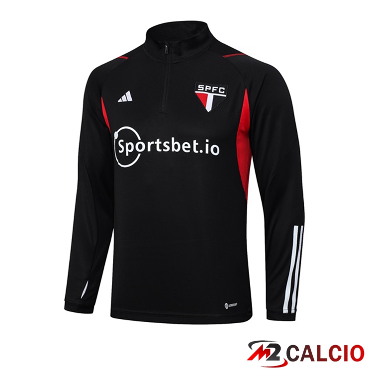 Maglie Calcio Personalizzate,Tute Calcio Squadre,Maglia Nazionale Italiana Calcio | Felpa Allenamento Sao Paulo FC Nero 2023/2024