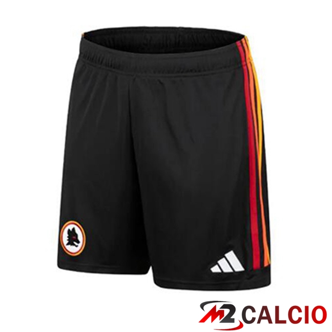 Negozio Pantaloncini Calcio AS Roma Terza Nero 2023 2024 Poco Prezzo