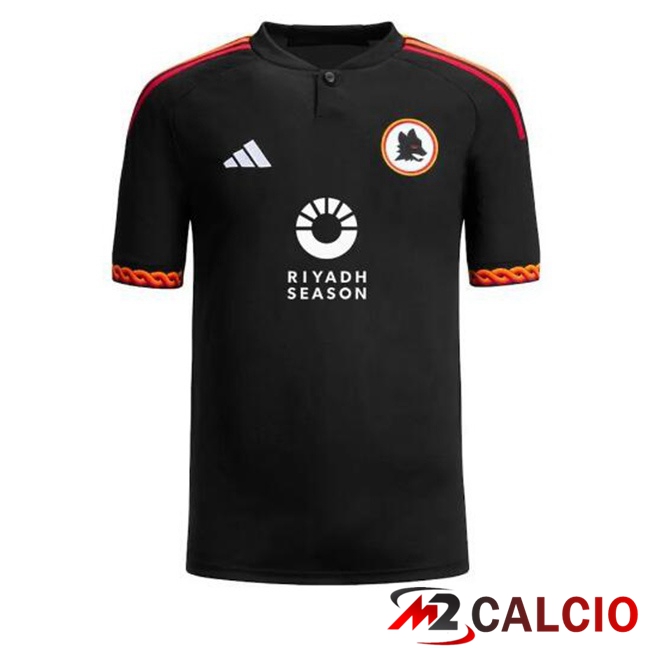 La Nuova Maglie Calcio AS Roma RIYADH SEASON Terza Nero 2023/2024 Poco ...