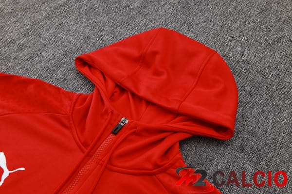 Tuta Calcio - Felpa Con Cappuccio AC Milan Rosso 2024/2025