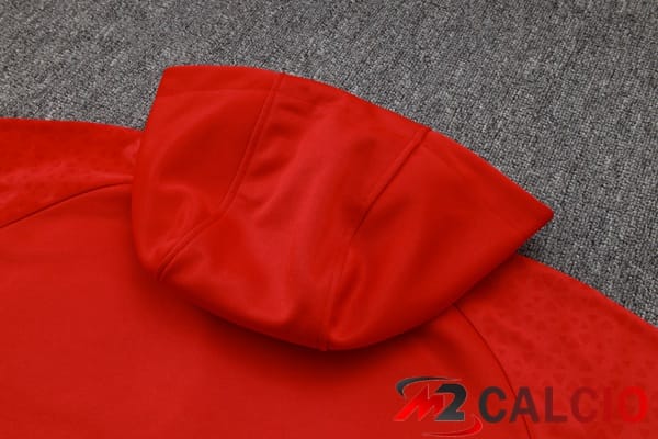 Tuta Calcio - Felpa Con Cappuccio AC Milan Rosso 2024/2025