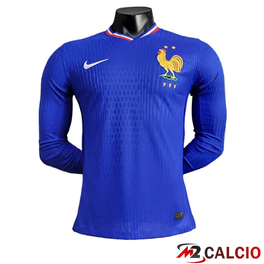 Maglie Calcio Personalizzate,Tute Calcio Squadre,Maglia Nazionale Italiana Calcio | Maglie Calcio Francia Manica Lunga Prima 2024/2025