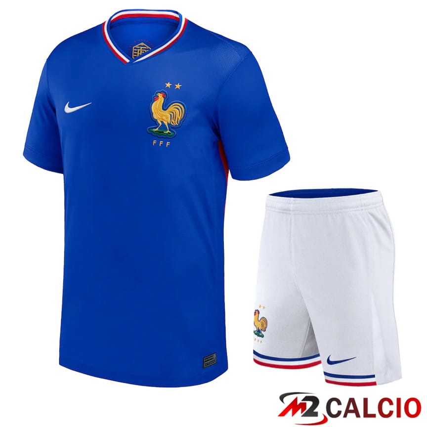 Maglie Calcio Personalizzate,Tute Calcio Squadre,Maglia Nazionale Italiana Calcio | Maglia Nazionale Francia Prima + Pantaloncini 2024/2025