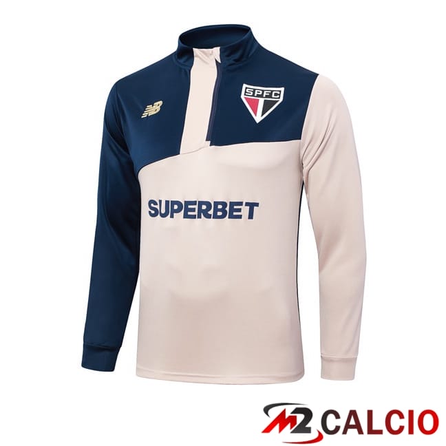 Maglie Calcio Personalizzate,Tute Calcio Squadre,Maglia Nazionale Italiana Calcio | Felpa Allenamento Sao Paulo FC Giallo Blu Reale 2024/2025