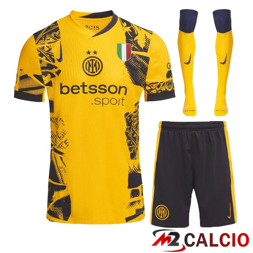Maglie Calcio Personalizzate,Tute Calcio Squadre,Maglia Nazionale Italiana Calcio | Insieme Maglie Calcio Inter Milan Terza (Pantaloncini + Calzini) 2024/2025