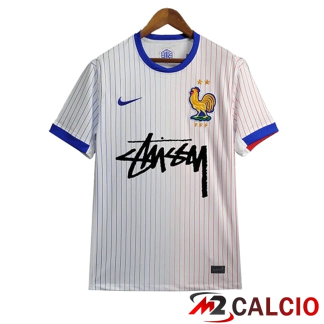 Maglie Calcio Personalizzate,Tute Calcio Squadre,Maglia Nazionale Italiana Calcio | Maglie Calcio Francia Seconda Co-branded Edition 2024/2025