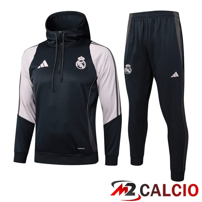 Real Madrid Felpa Ufficiale Con Cappuccio - Graffiti Collections, Blu Marino, Lacci Bianchi, Tasca Frontale