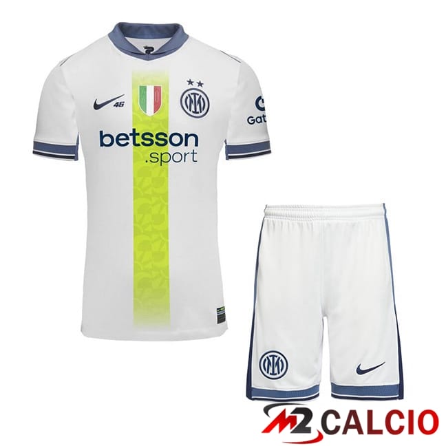 Maglie Calcio Personalizzate,Tute Calcio Squadre,Maglia Nazionale Italiana Calcio | Maglie Calcio Inter Milan Bambino Seconda Edizione Speciale Bianco 2024/2025