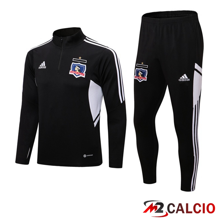Maglie Calcio Personalizzate,Tute Calcio Squadre,Maglia Nazionale Italiana Calcio | Insieme Tuta Calcio Colo-Colo Nero 2022/2023