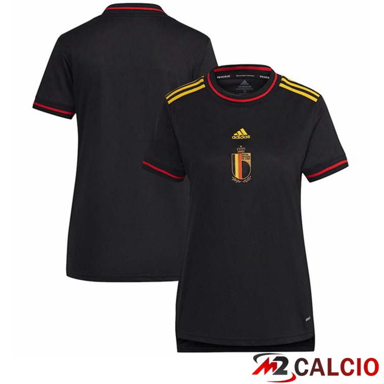 Maglie Calcio Personalizzate,Tute Calcio Squadre,Maglia Nazionale Italiana Calcio | Maglia calcio Belgio Donna Prima Nero Euro 2022 femminile