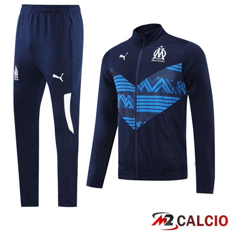 Maglie Calcio Personalizzate,Tute Calcio Squadre,Maglia Nazionale Italiana Calcio | Insieme Tuta Calcio - Giacca Marsiglia OM Blu 2022/2023
