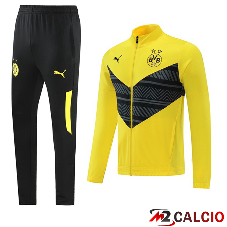 Maglie Calcio Personalizzate,Tute Calcio Squadre,Maglia Nazionale Italiana Calcio | Insieme Tuta Calcio - Giacca Dortmund BVB Giallo 2022/2023
