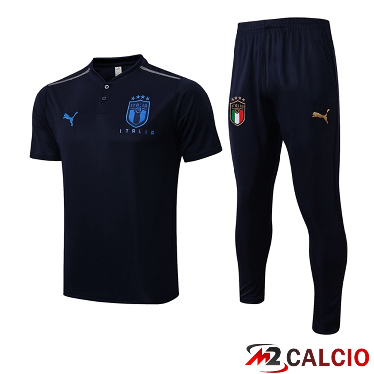 Maglie Calcio Personalizzate,Tute Calcio Squadre,Maglia Nazionale Italiana Calcio | Insieme T Shirt Allenamento Italie + Pantaloni Blu Royal 2022/2023