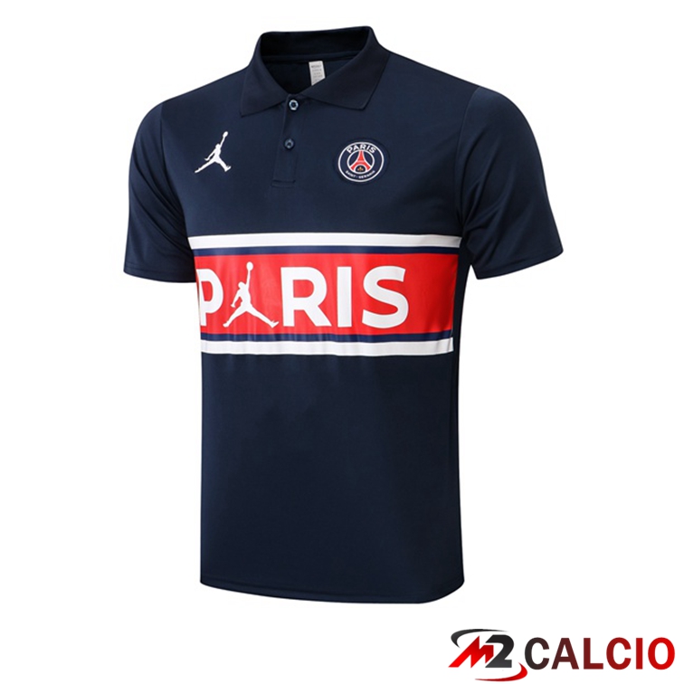 Maglie Calcio Personalizzate,Tute Calcio Squadre,Maglia Nazionale Italiana Calcio | Maglia Polo JORDAN Paris PSG Blu Royal 2021/2022