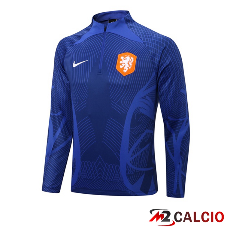 Maglie Calcio Personalizzate,Tute Calcio Squadre,Maglia Nazionale Italiana Calcio | Felpa Allenamento Olanda Blu 2022/2023