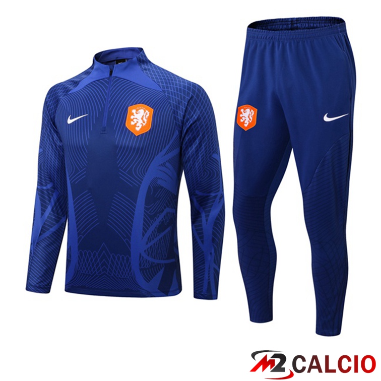 Maglie Calcio Personalizzate,Tute Calcio Squadre,Maglia Nazionale Italiana Calcio | Insieme Tuta Calcio Olanda Blu 2022/2023