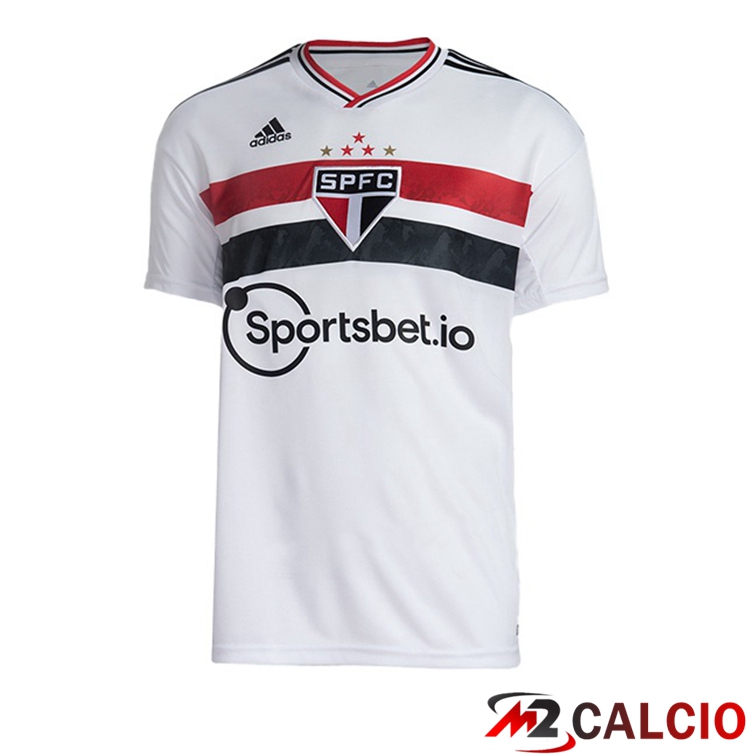Maglie Calcio Personalizzate,Tute Calcio Squadre,Maglia Nazionale Italiana Calcio | Maglia Calcio Sao Paulo FC Prima Bianco 2022/2023
