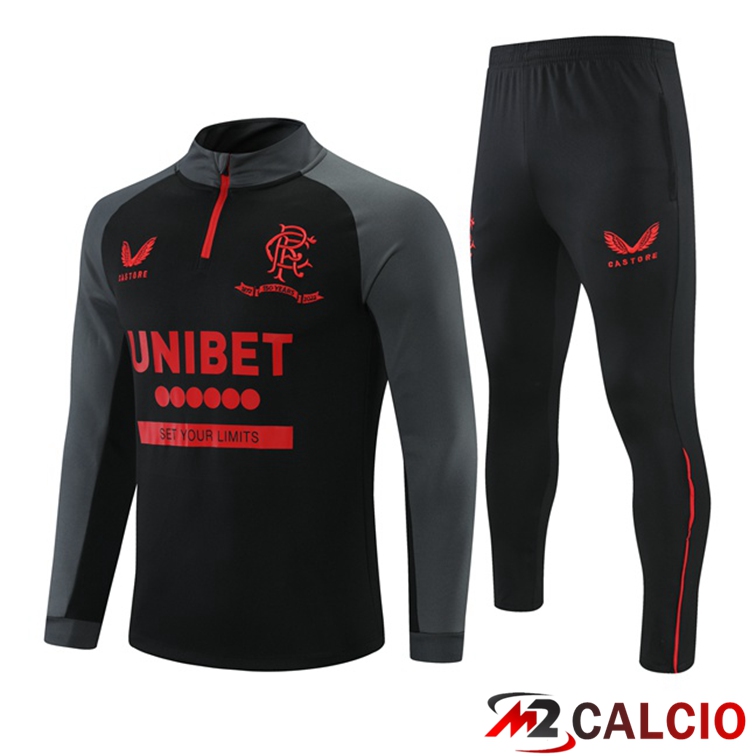 Maglie Calcio Personalizzate,Tute Calcio Squadre,Maglia Nazionale Italiana Calcio | Insieme Tuta Calcio Rangers FC Nero 2021/2022
