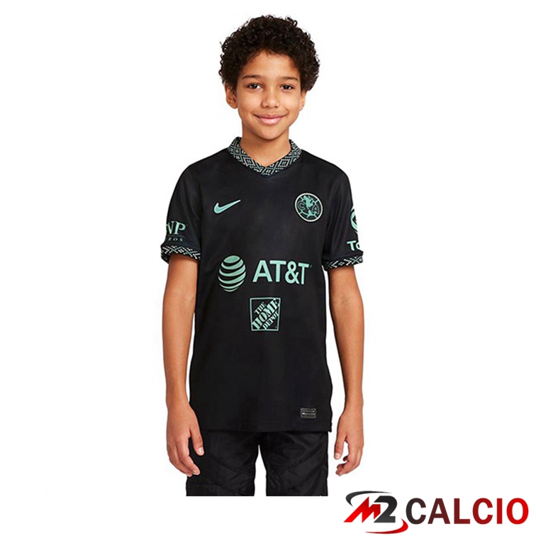 Maglie Calcio Personalizzate,Tute Calcio Squadre,Maglia Nazionale Italiana Calcio | Maglia Calcio Club America Bambino Terza Nero 2022/2023