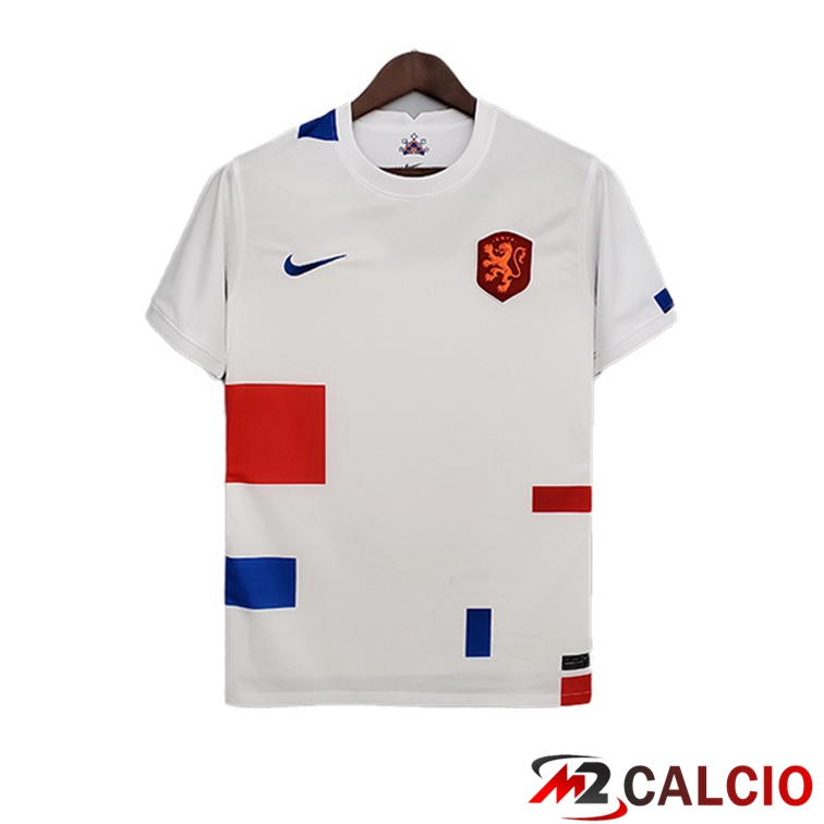 Maglie Calcio Personalizzate,Tute Calcio Squadre,Maglia Nazionale Italiana Calcio | Maglie Calcio Nazionali Paesi Bassi Seconda Bianco Versione Trapelata Coppa del Mondo 2022