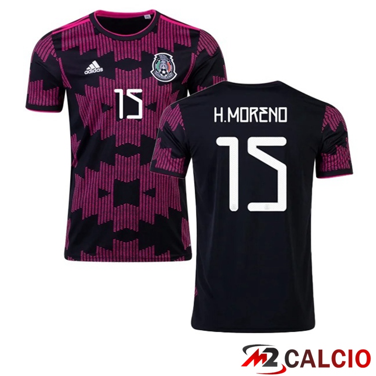 Maglie Calcio Personalizzate,Tute Calcio Squadre,Maglia Nazionale Italiana Calcio | Maglia Nazionale Messico (H.MORENO 15) Prima 2020/2021