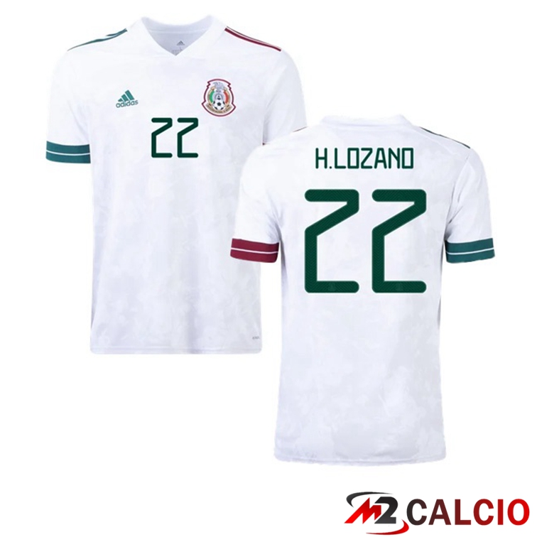 Maglie Calcio Personalizzate,Tute Calcio Squadre,Maglia Nazionale Italiana Calcio | Maglia Nazionale Messico (H.LOZANO 22) Seconda 2020/2021