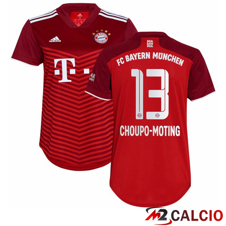 Maglie Calcio Personalizzate,Tute Calcio Squadre,Maglia Nazionale Italiana Calcio | Maglia Bayern Monaco (Choupo-Moting 13) Donna Prima Rosso 2021/22
