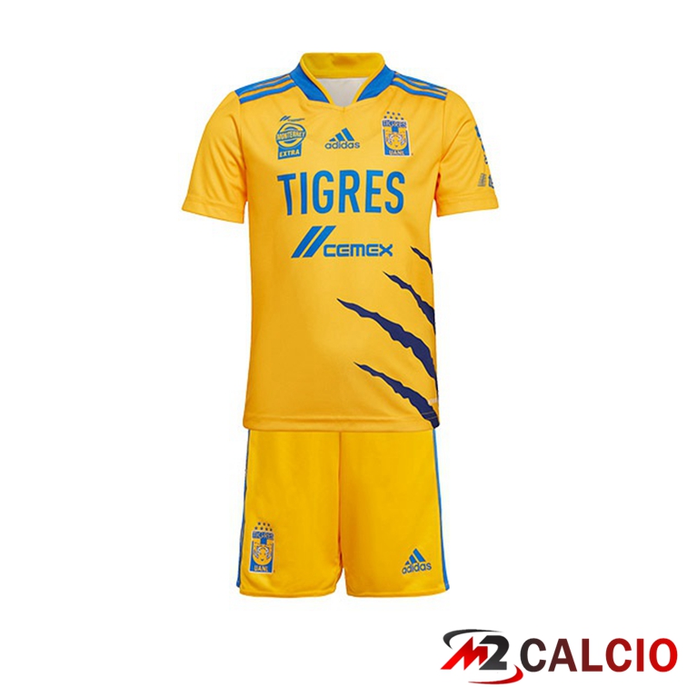 Maglie Calcio Personalizzate,Tute Calcio Squadre,Maglia Nazionale Italiana Calcio | Maglia Tigres UANL Bambino Prima Giallo 2021/22