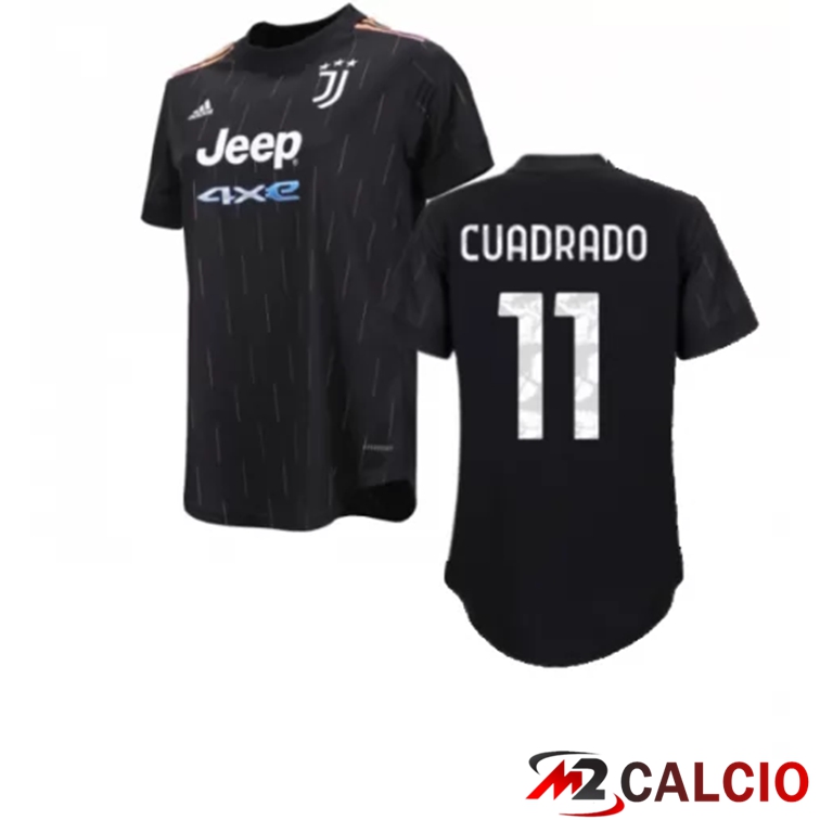 Maglie Calcio Personalizzate,Tute Calcio Squadre,Maglia Nazionale Italiana Calcio | Maglia Juventus (CUADRADO 11) Donna Seconda Nero 2021/2022