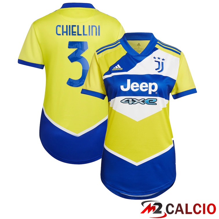 Maglie Calcio Personalizzate,Tute Calcio Squadre,Maglia Nazionale Italiana Calcio | Maglia Juventus (CHIELLINI 3) Donna Terza Giallo 2021/2022