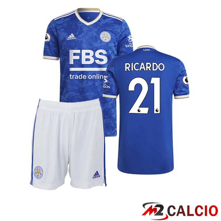 Maglie Calcio Personalizzate,Tute Calcio Squadre,Maglia Nazionale Italiana Calcio | Maglia Leicester City (RICARDO 21) Bambino Prima Blu 2021/22
