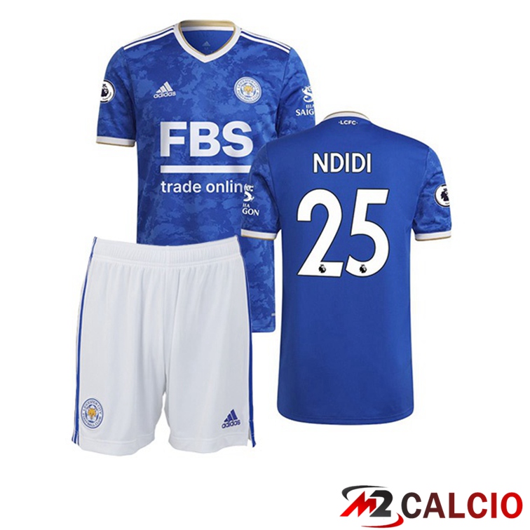Maglie Calcio Personalizzate,Tute Calcio Squadre,Maglia Nazionale Italiana Calcio | Maglia Leicester City (NDIDI 25) Bambino Prima Blu 2021/22