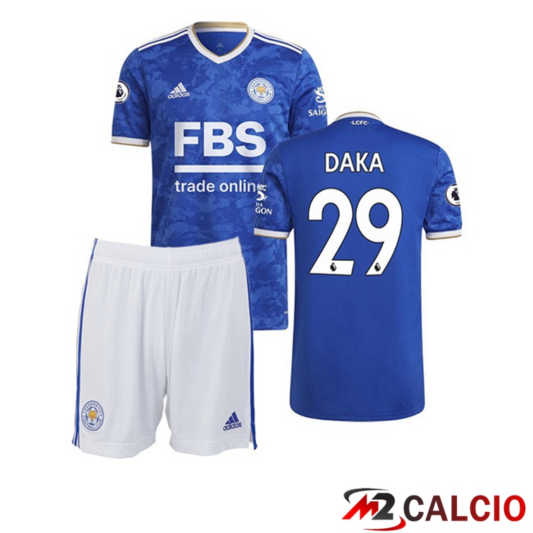 Maglie Calcio Personalizzate,Tute Calcio Squadre,Maglia Nazionale Italiana Calcio | Maglia Leicester City (DAKA 29) Bambino Prima Blu 2021/22