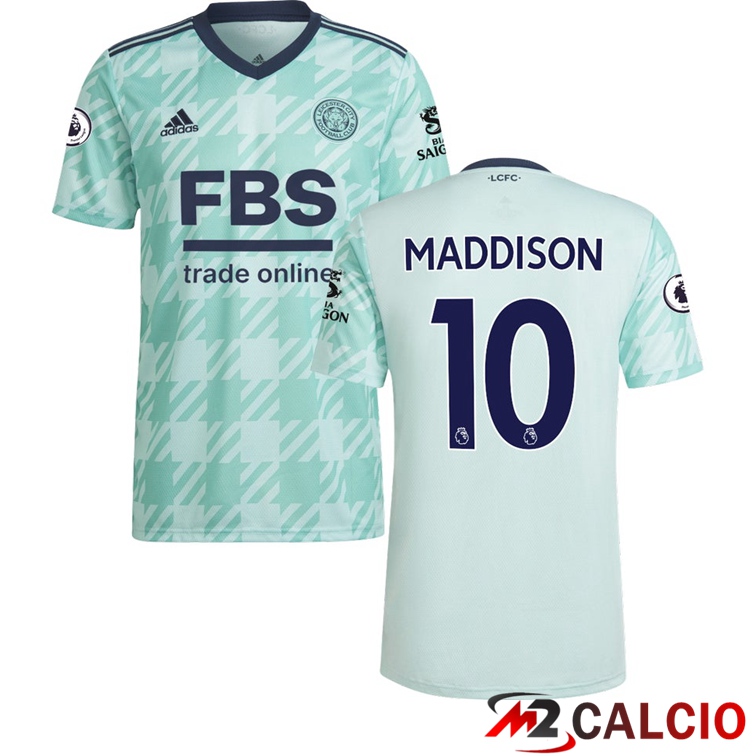 Maglie Calcio Personalizzate,Tute Calcio Squadre,Maglia Nazionale Italiana Calcio | Maglia Leicester City (MADDISON 10) Seconda Verde Clair 2021/2022