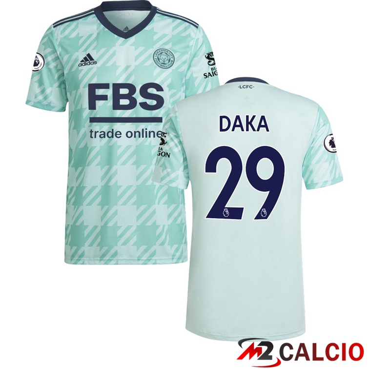 Maglie Calcio Personalizzate,Tute Calcio Squadre,Maglia Nazionale Italiana Calcio | Maglia Leicester City (DAKA 29) Seconda Verde Clair 2021/2022