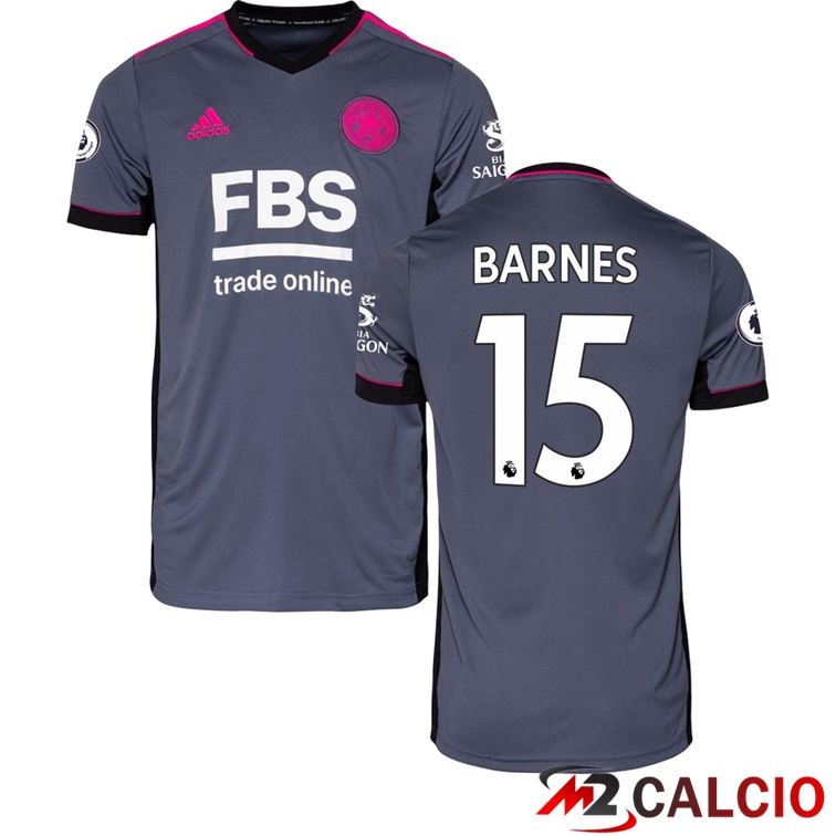 Maglie Calcio Personalizzate,Tute Calcio Squadre,Maglia Nazionale Italiana Calcio | Maglia Leicester City (BARNES 15) Terza Grigio Foncé 2021/2022