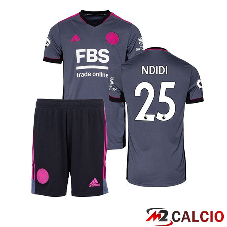 Maglie Calcio Personalizzate,Tute Calcio Squadre,Maglia Nazionale Italiana Calcio | Maglia Leicester City (NDIDI 25) Bambino Terza Grigio 2021/22