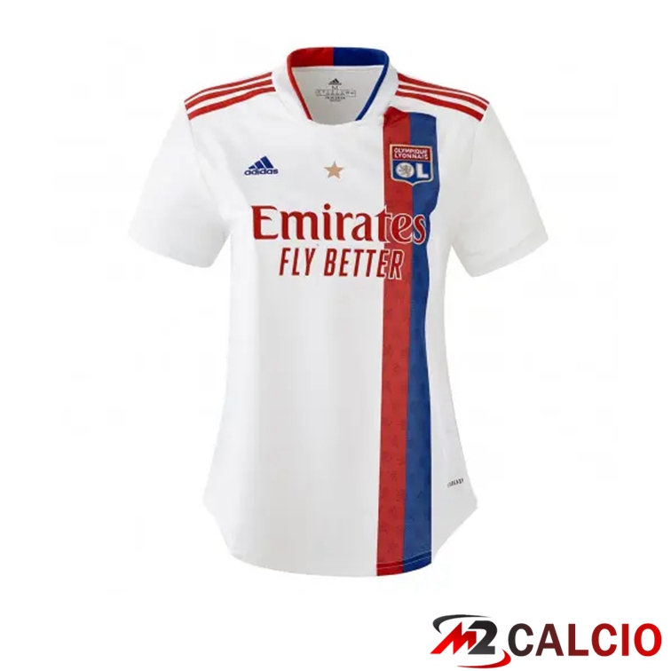 Maglie Calcio Personalizzate,Tute Calcio Squadre,Maglia Nazionale Italiana Calcio | Maglia Olympique Lyon Donna Prima Bianco 2021/2022
