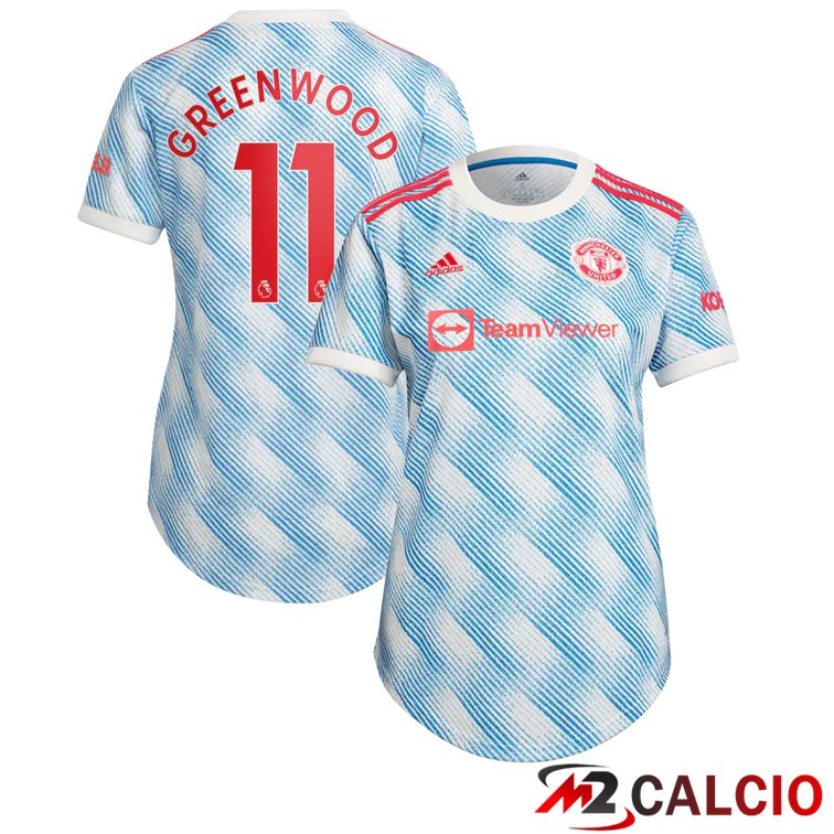Maglie Calcio Personalizzate,Tute Calcio Squadre,Maglia Nazionale Italiana Calcio | Maglia Manchester United (GREENWOOD 11) Donna Seconda Blu/Bianco 2021/2022