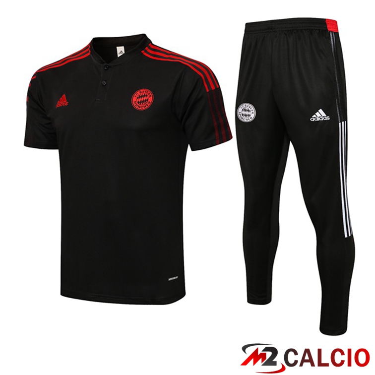 Maglie Calcio Personalizzate,Tute Calcio Squadre,Maglia Nazionale Italiana Calcio | Maglia Polo Bayern Monaco + Pantaloni Nero 2021/2022
