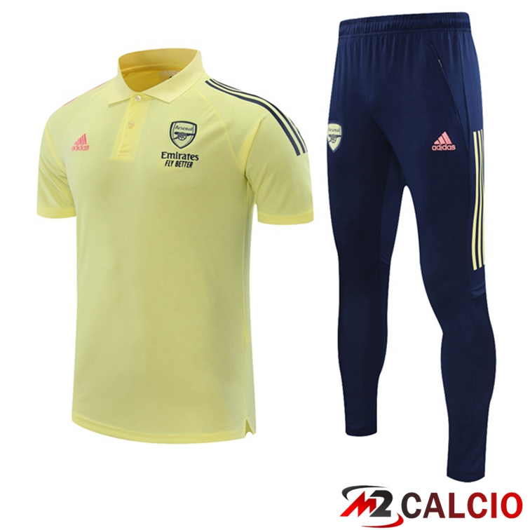 Maglie Calcio Personalizzate,Tute Calcio Squadre,Maglia Nazionale Italiana Calcio | Maglia Polo FC Arsenal + Pantaloni Giallo 2021/2022