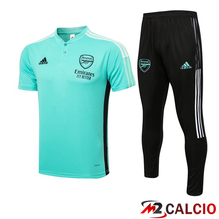 Maglie Calcio Personalizzate,Tute Calcio Squadre,Maglia Nazionale Italiana Calcio | Maglia Polo FC Arsenal + Pantaloni Verde 2021/2022