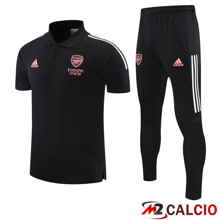 Maglie Calcio Personalizzate,Tute Calcio Squadre,Maglia Nazionale Italiana Calcio | Maglia Polo FC Arsenal + Pantaloni Nero 2021/2022