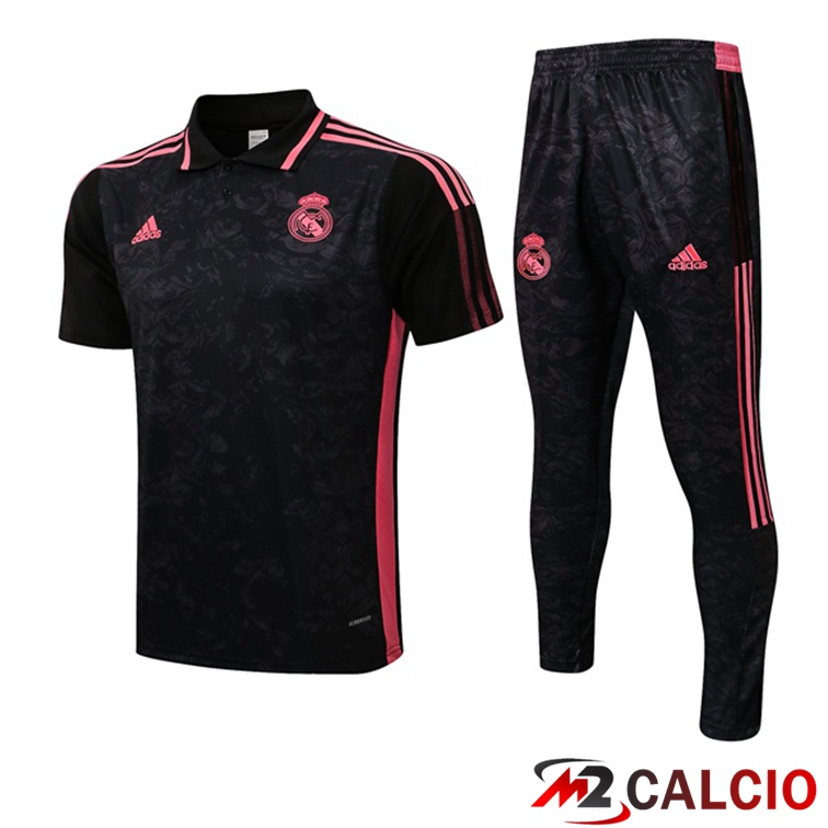 Maglie Calcio Personalizzate,Tute Calcio Squadre,Maglia Nazionale Italiana Calcio | Maglia Polo Real Madrid + Pantaloni Nero 2021/2022