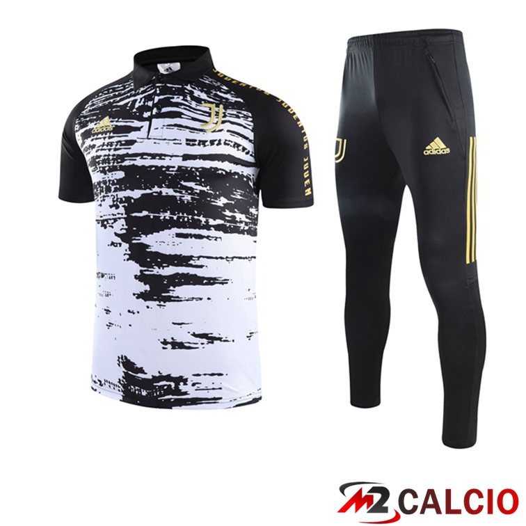 Maglie Calcio Personalizzate,Tute Calcio Squadre,Maglia Nazionale Italiana Calcio | Maglia Polo Juventus + Pantaloni Bianco Nero 2021/2022