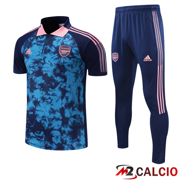 Maglie Calcio Personalizzate,Tute Calcio Squadre,Maglia Nazionale Italiana Calcio | Maglia Polo FC Arsenal + Pantaloni Blu 2021/2022